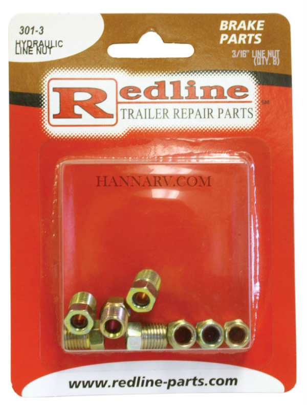 Redline 301-3 Hydraulic Line Nut - 3/16 Inch - Package of 8